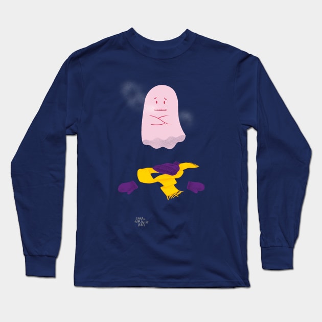 Brrr! Cold Ghost in the winter Long Sleeve T-Shirt by SarahWrightArt
